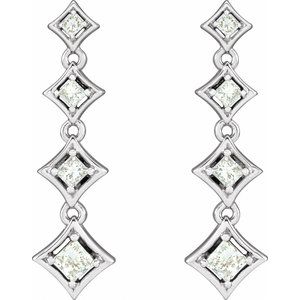 18K White 3/4 CTW Natural Diamond Journey Earrings