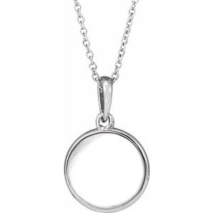 Platinum .005 CT Diamond Engravable Necklace